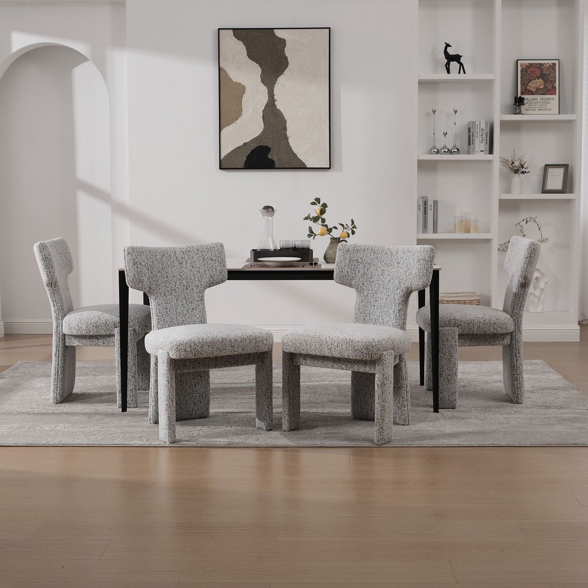 Armless Curved Back Accent Chairs