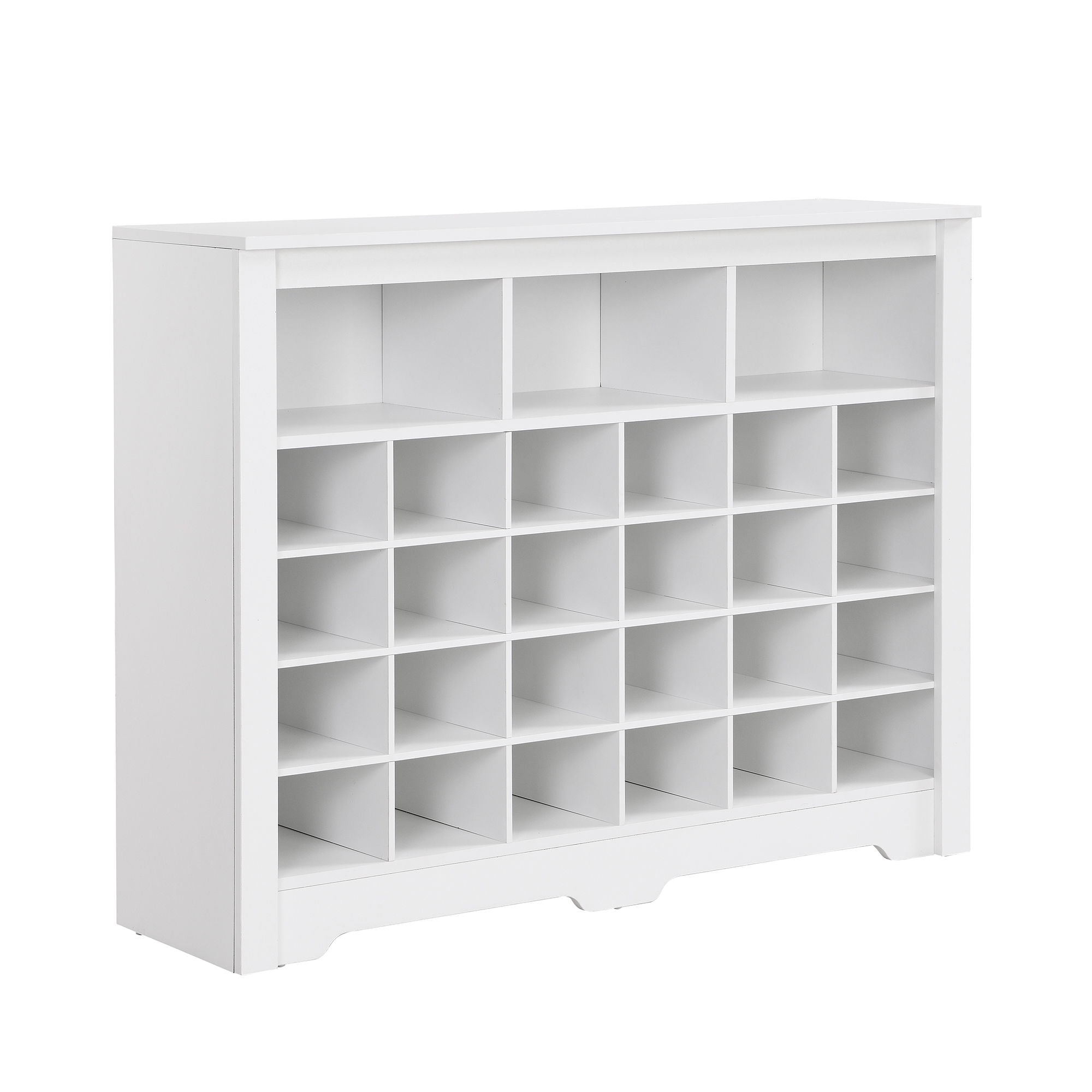 24 Shoe Cubby Console, Shoe Cabinet - White
