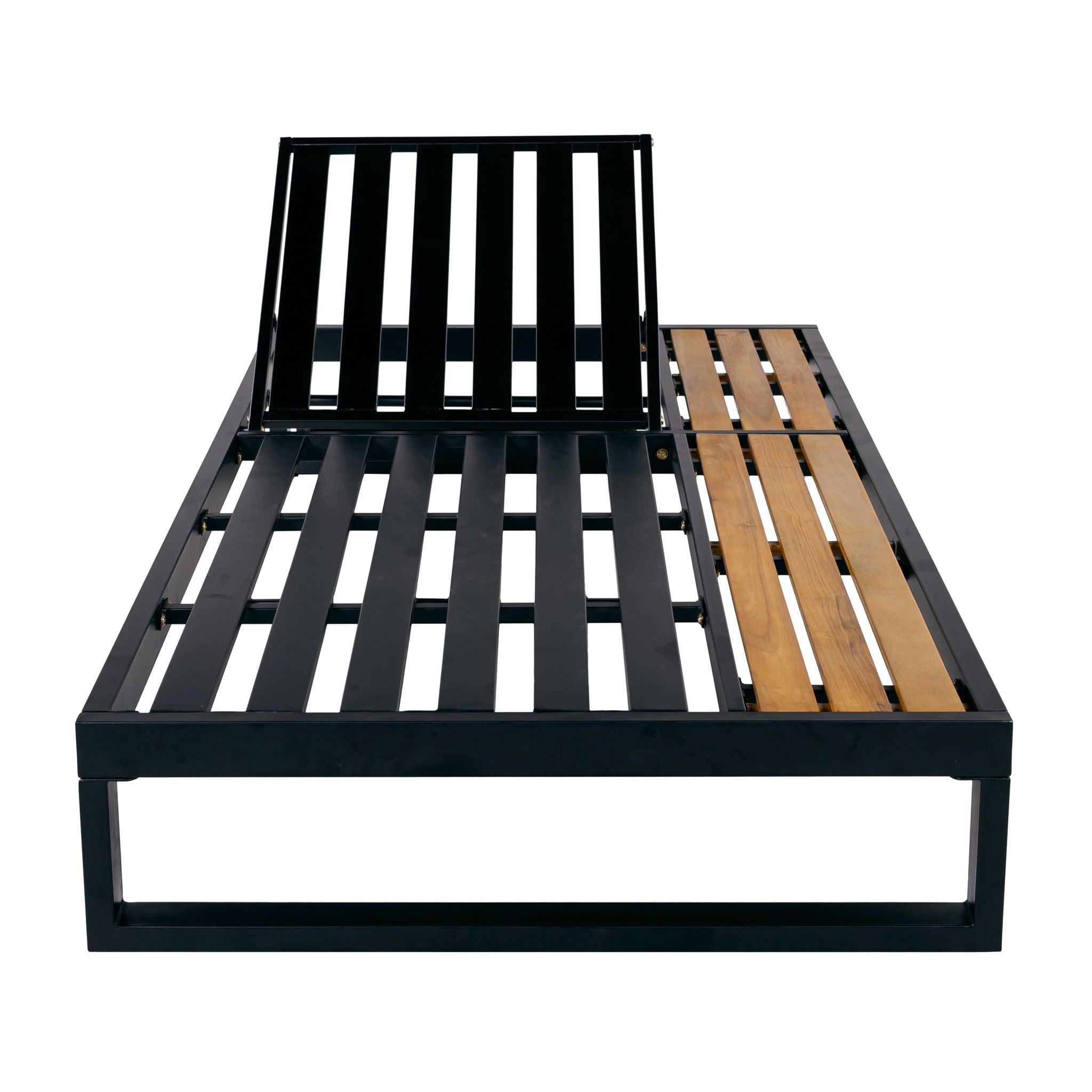 Chaise Lounge Set, 5 Position Adjustable, Flat Side Surface Storage