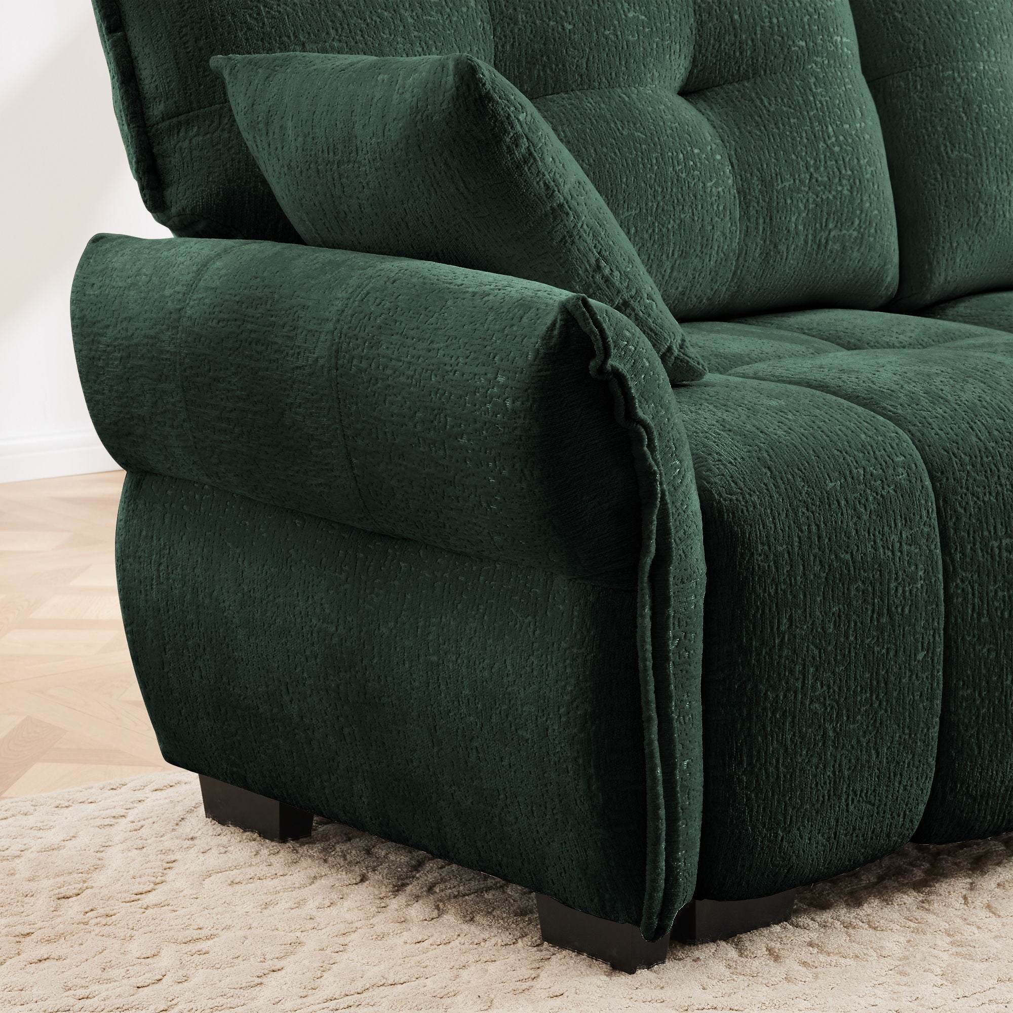 Modern Sofa & Pillows, Textured Cover, High Rebound Cushions