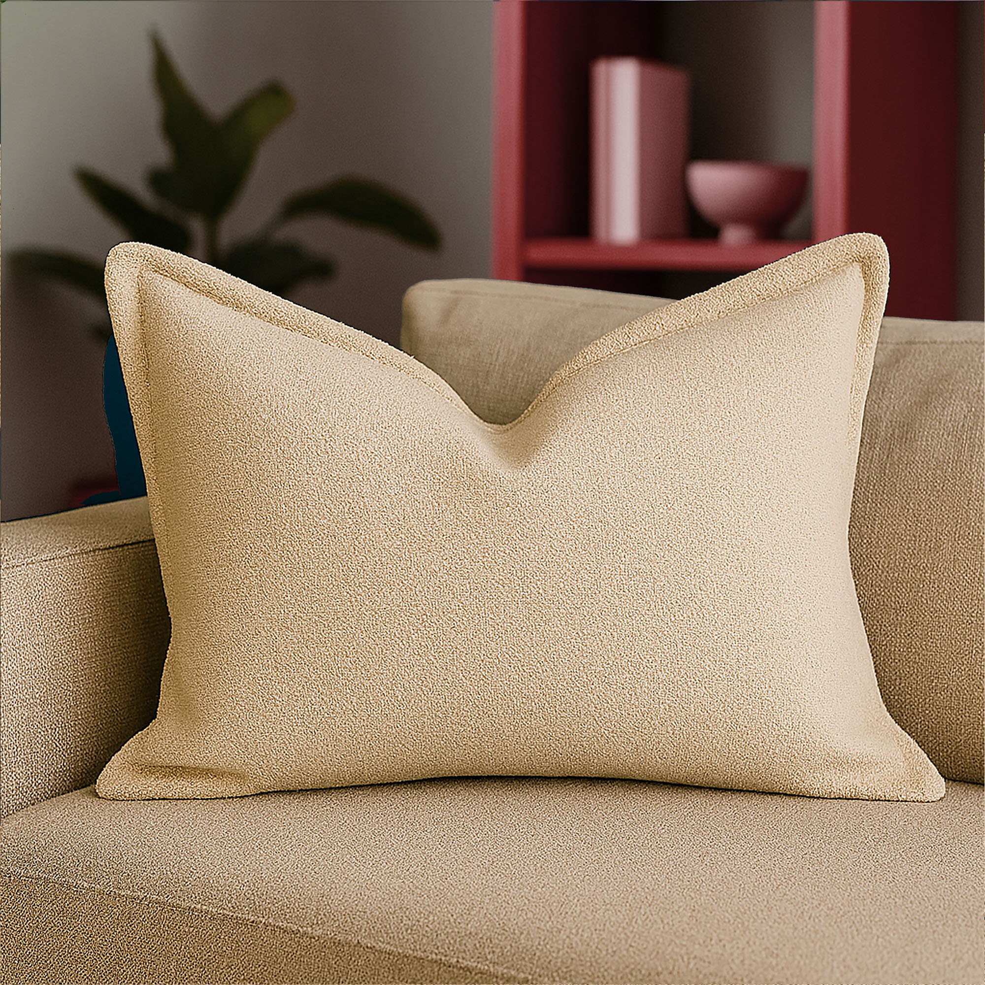 Homey Cozy - Comfort Textured Throw Pillow - Ivory