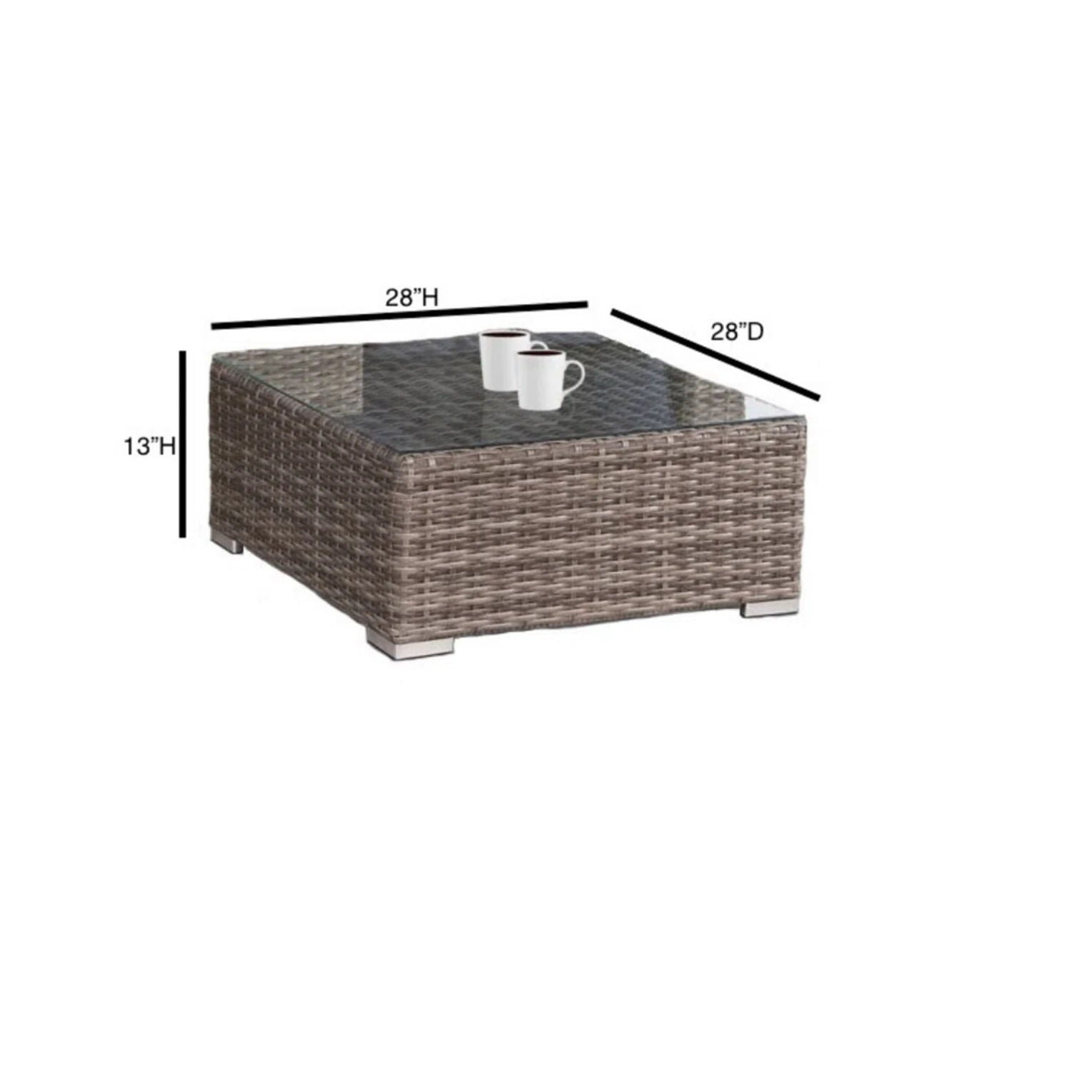 Outdoor Wicker Conversation Set With Cushions, All Weather