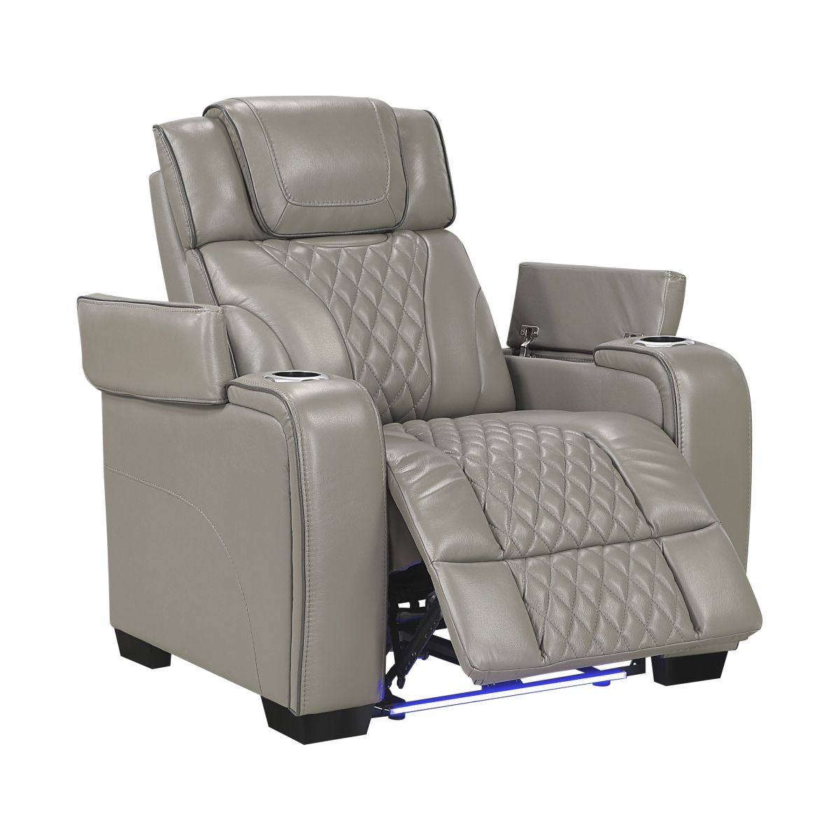 Apex - Power Reclining Chair With Power Headrest, Storage Arms With Cup Holders, Air Massage And Heat, LED Lighting And Charging Ports