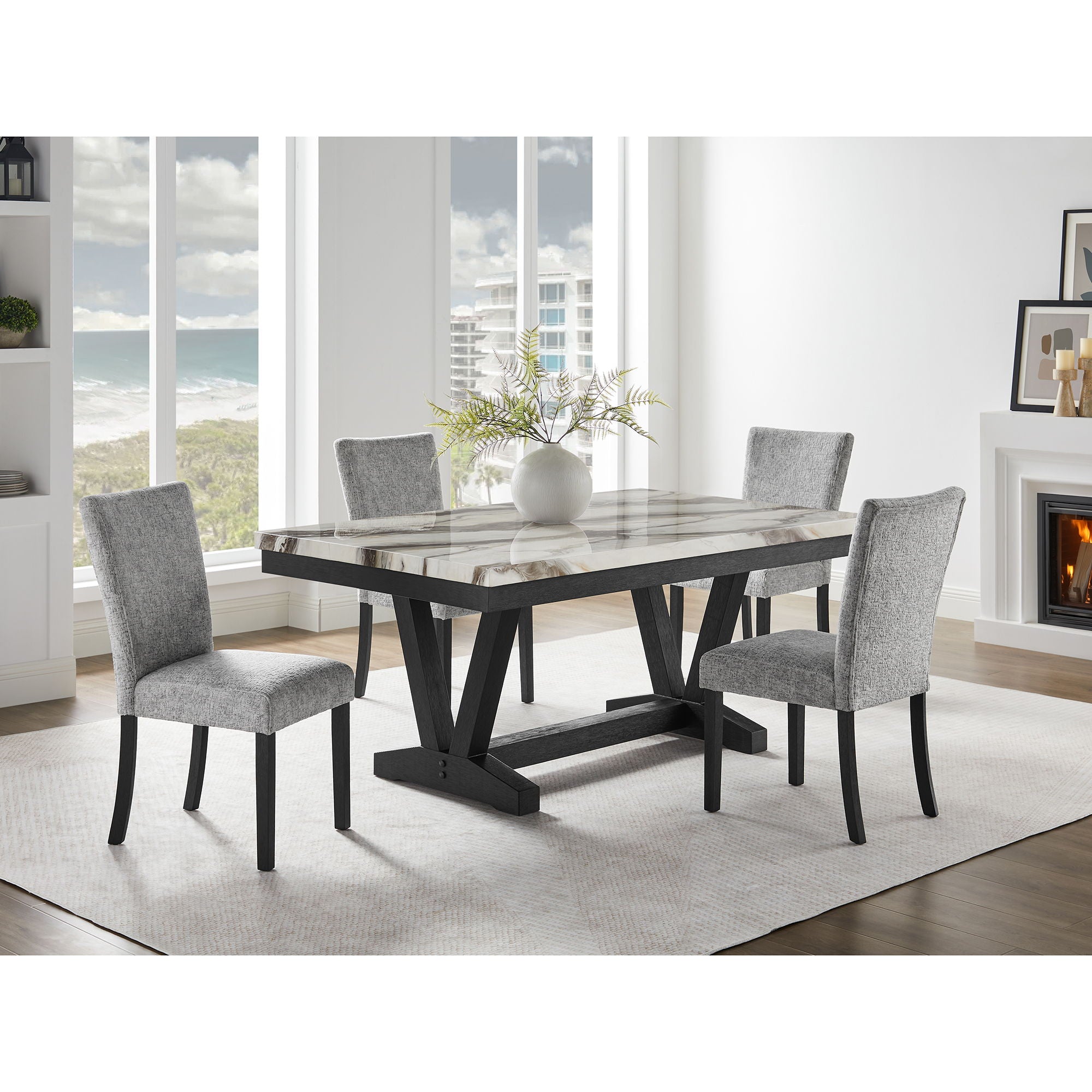 Panda Oceanic - Dining Table And Chairs Set - Black