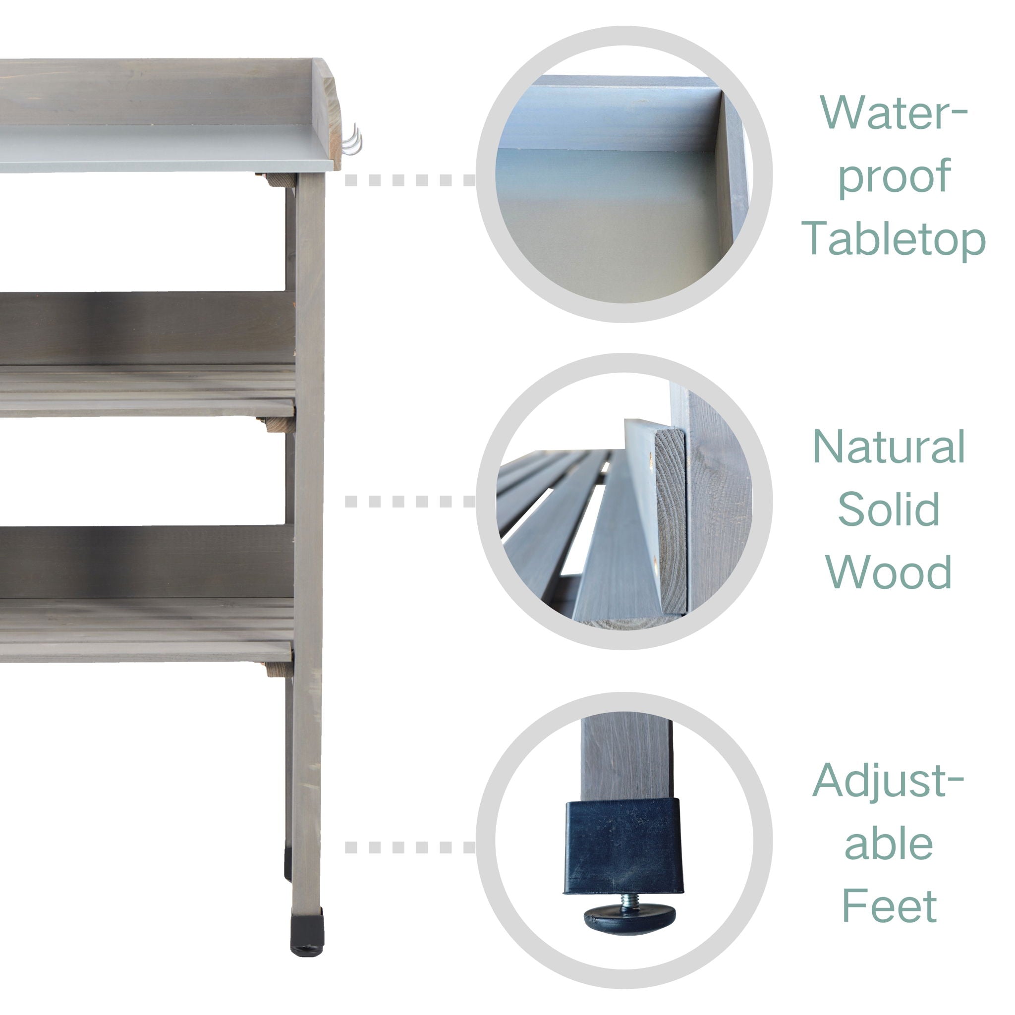 Outdoor Potting Table, 3 Tier Workbench