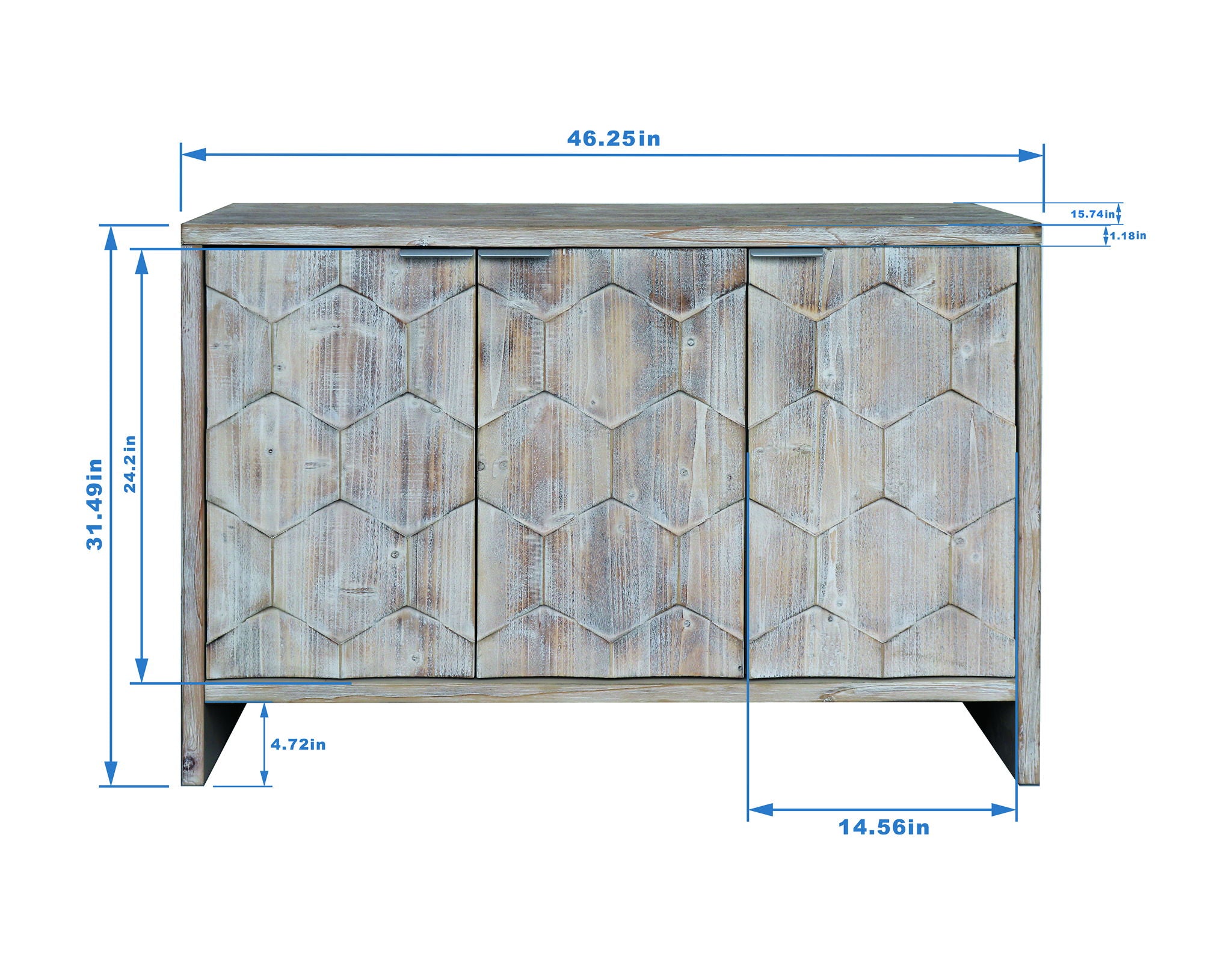 Accent Cabinet Farmhouse Style 4 Door Wooden Cabinet Sideboard Buffet Server Cabinet Storage Cabinet, For Living Room, Entryway, Hallway, Office, Kitchen And Dining Room