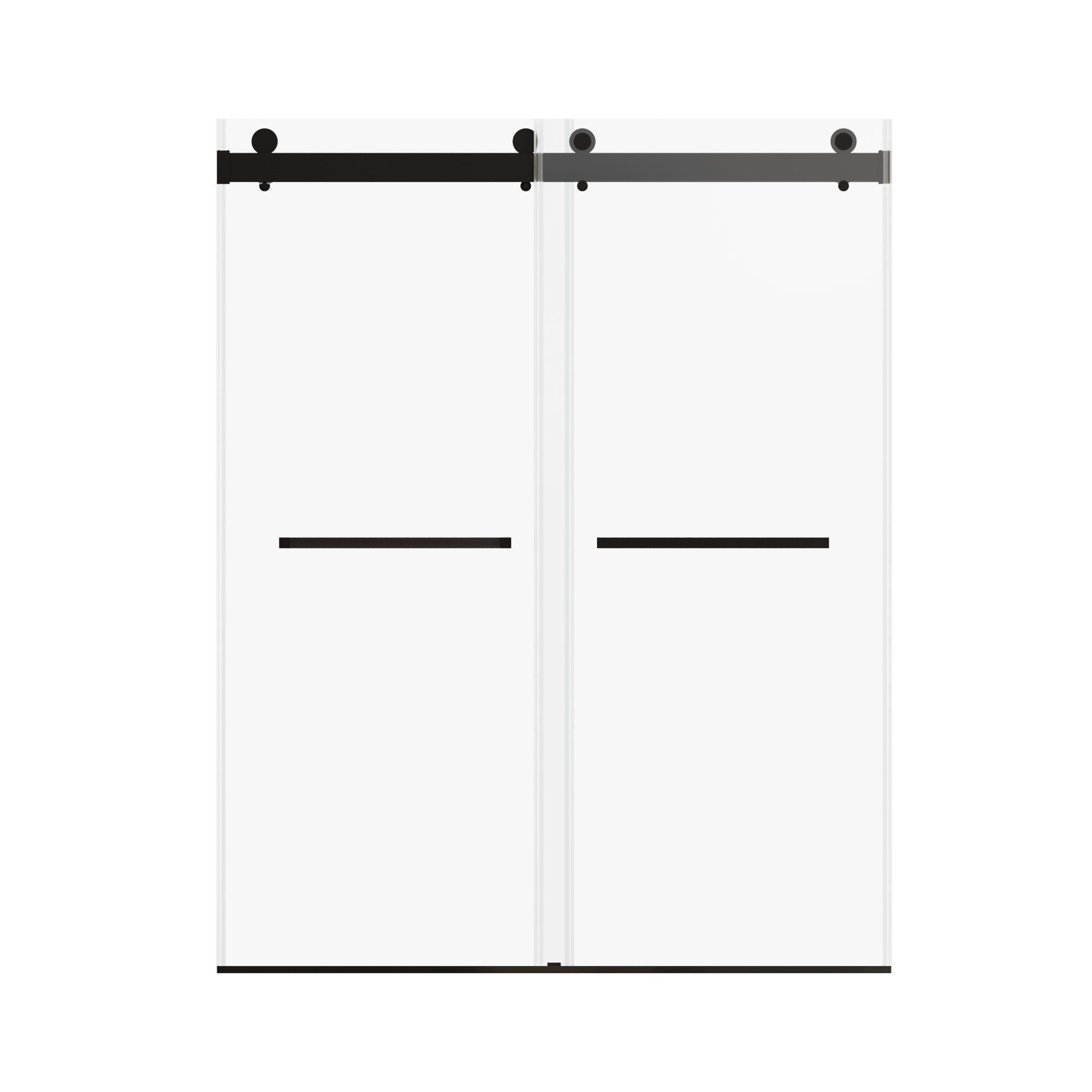 Frameless Double Sliding Soft-Close Shower Door, 3 / 8" (10Mm) Thick SGCC Tempered Glass Door, Matte