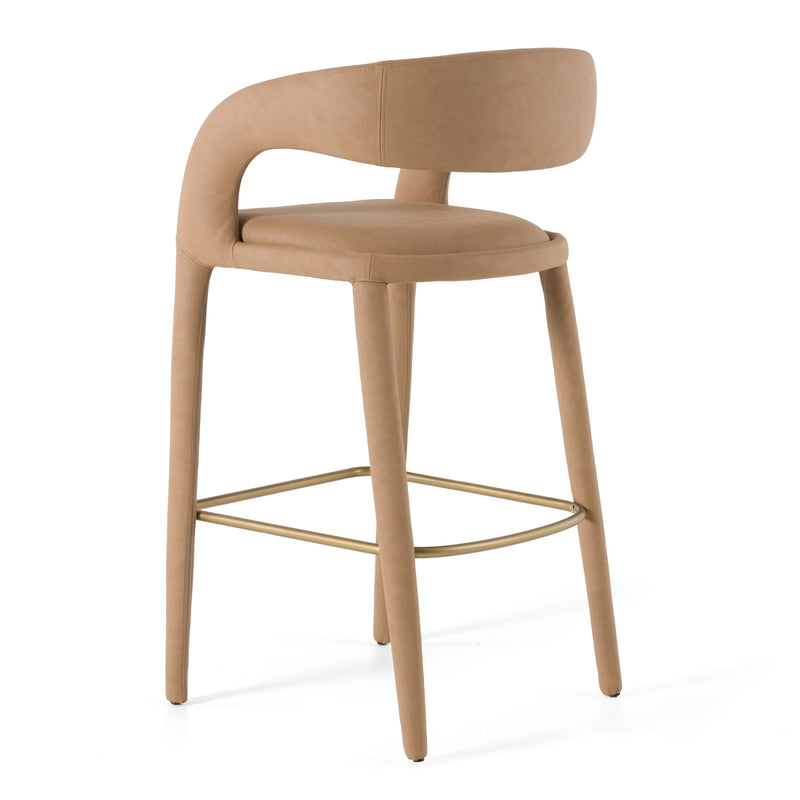 Modrest Faerron - Modern Tan Leatherette Bar Chair