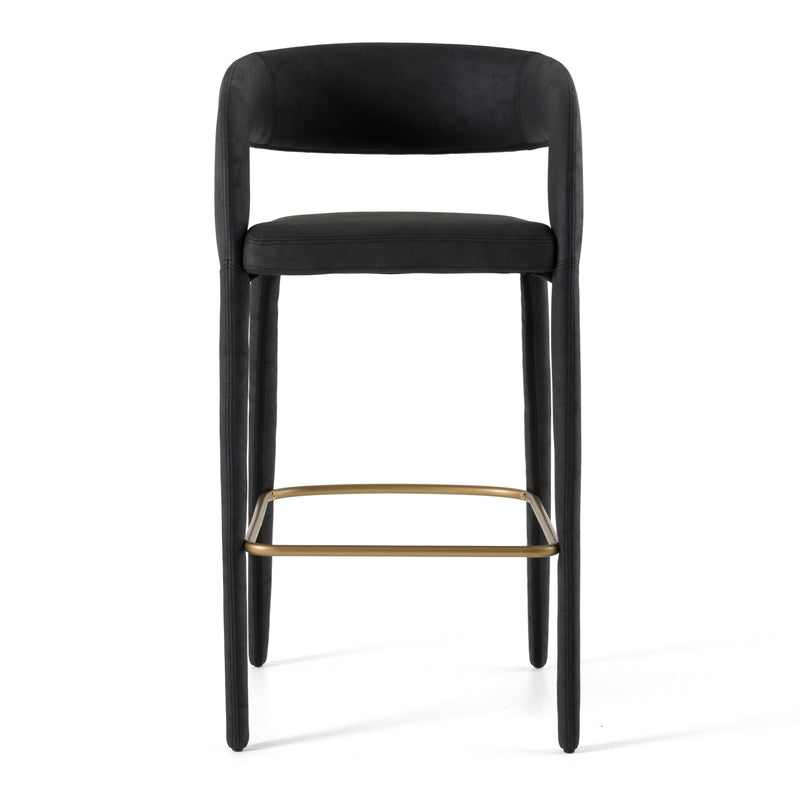 Modrest Faerron - Modern Black Leatherette Bar Chair