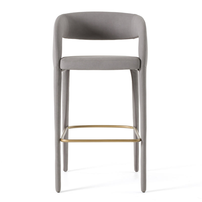 Modrest Faerron - Modern Grey Leatherette Bar Chair