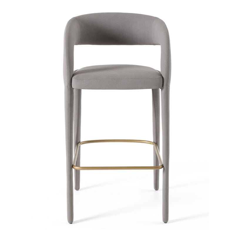 Modrest Faerron - Modern Grey Leatherette Bar Chair
