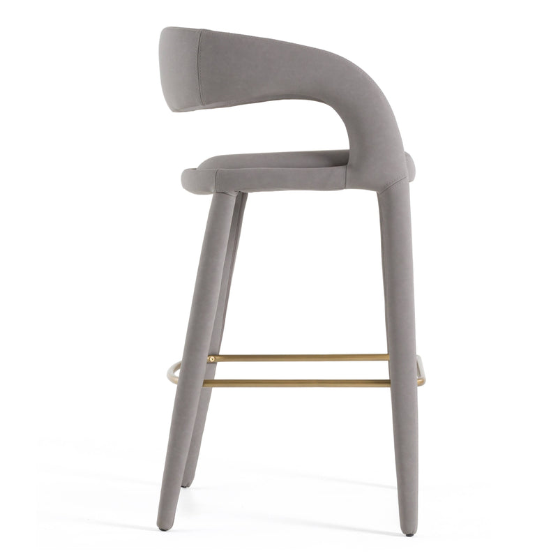 Modrest Faerron - Modern Grey Leatherette Bar Chair