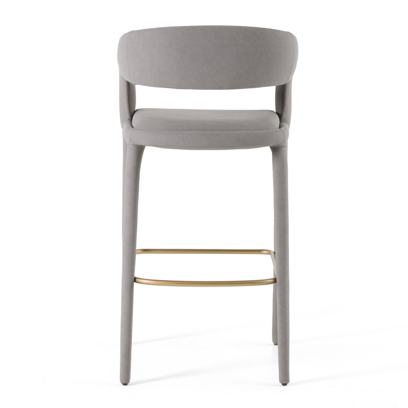 Modrest Faerron - Modern Grey Leatherette Bar Chair