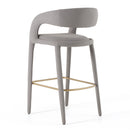 Modrest Faerron - Modern Grey Leatherette Bar Chair