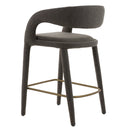 Modrest Faerron - Modern Grey Fabric Counter Chair