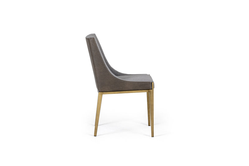 Modrest Fairview - Modern Grey & Brass Dining Chair