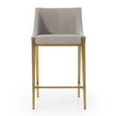 Modrest Fairview - Contemporary Grey + Brass Counter Stool
