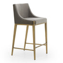 Modrest Fairview - Contemporary Grey + Brass Counter Stool