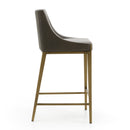 Modrest Fairview - Contemporary Grey + Brass Counter Stool