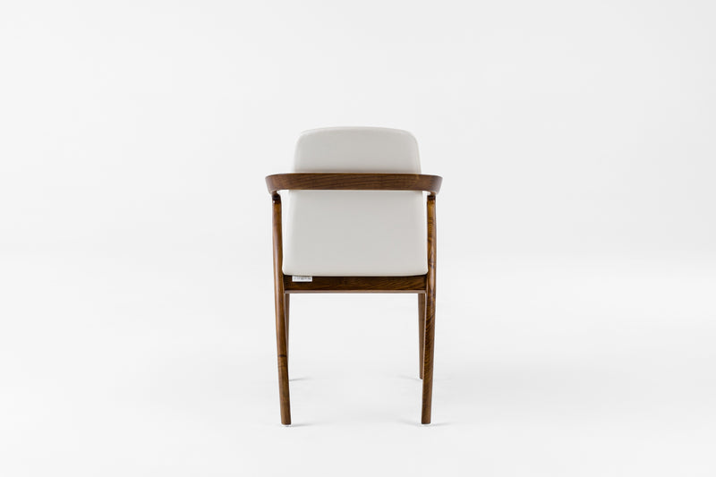 Modrest Falcon Mid-Century Walnut and Cream Dining Chair