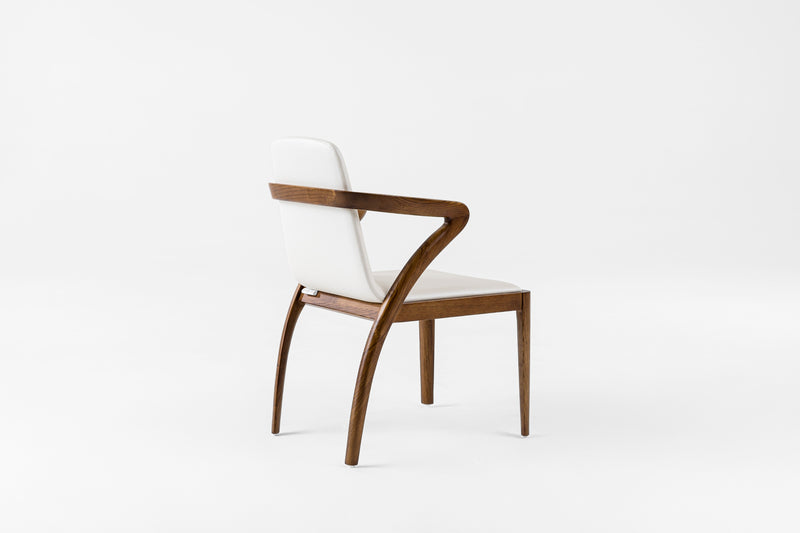 Modrest Falcon Mid-Century Walnut and Cream Dining Chair