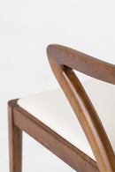 Modrest Falcon Mid-Century Walnut and Cream Dining Chair