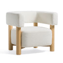 Modrest Fang - Modern White Fabric & Wood Accent Chair