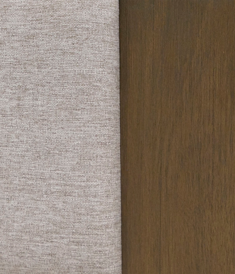 Nova Domus Fantasia - Contemporary Walnut & Grey Bed with Two Nightstands