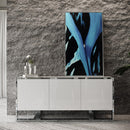 Modrest Fauna - Modern White High Gloss & Stainless Steel Buffet