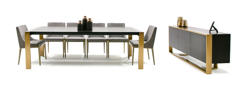 Modrest Fauna - Modern Wenge and Brass Dining Table