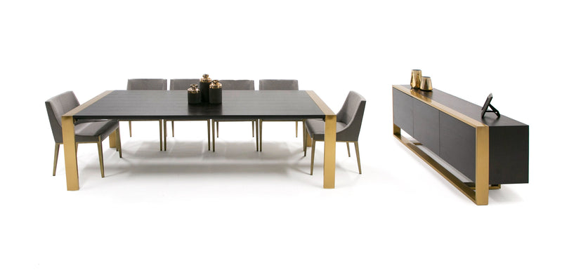 Modrest Fauna - Modern Wenge and Brass Dining Table