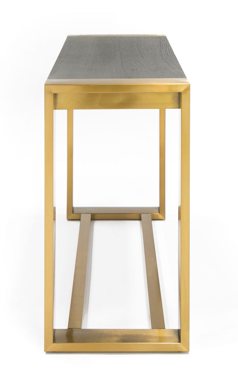 Modrest Fauna - Modern Wenge and Brass Console Table