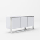 Modrest Fauna - Modern White High Gloss & Stainless Steel Buffet