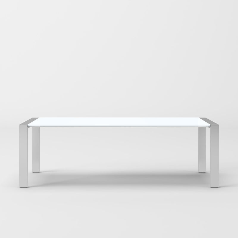 Modrest Fauna - Modern White High Gloss & Stainless Steel Chrome Dining Table