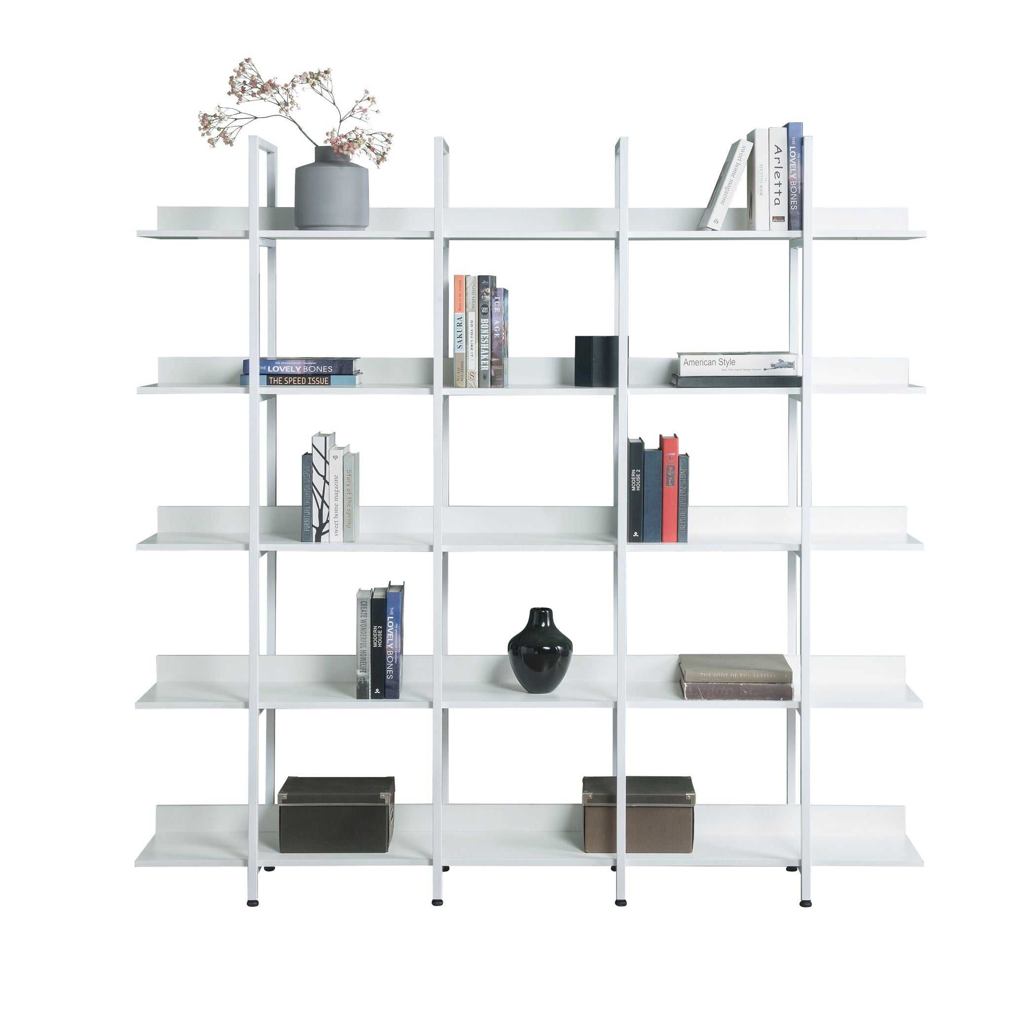 Vintage Industrial 5 Tier Open Bookcase