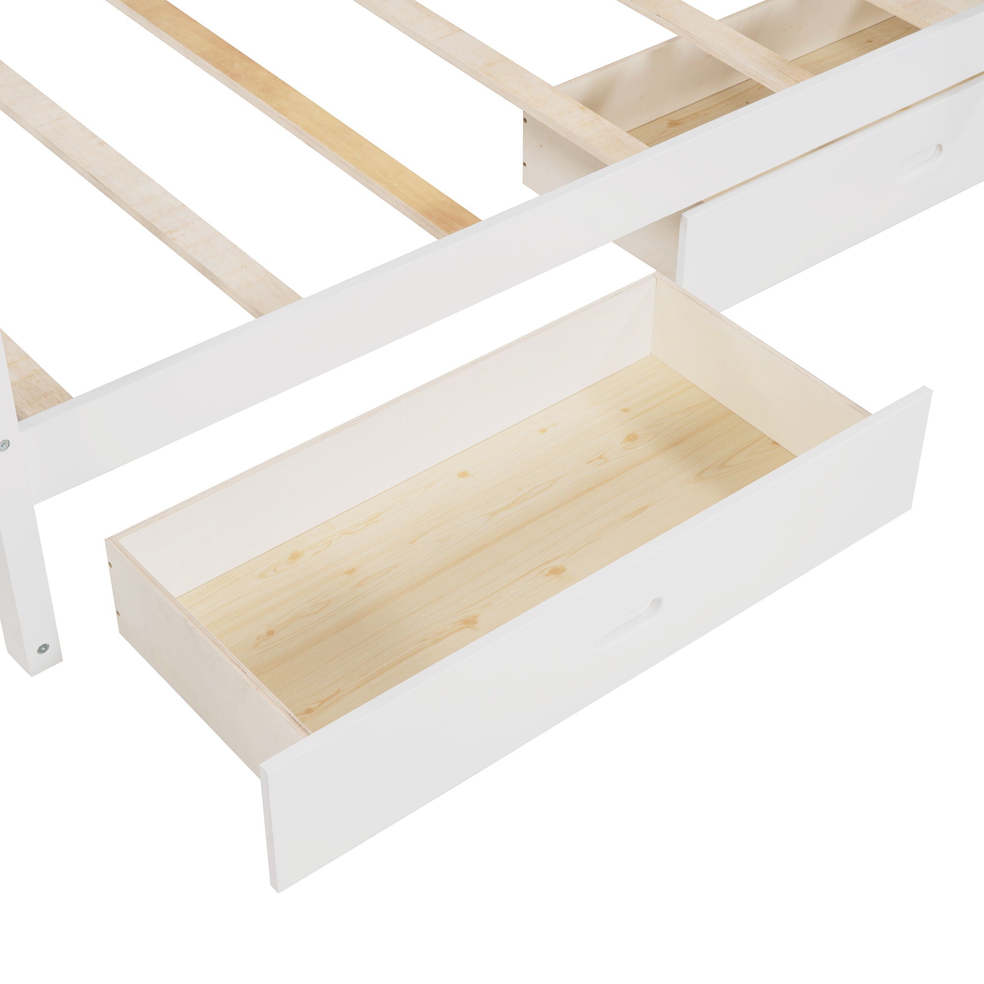 Bunk Bed With Ladders And 2 Storage Drawers