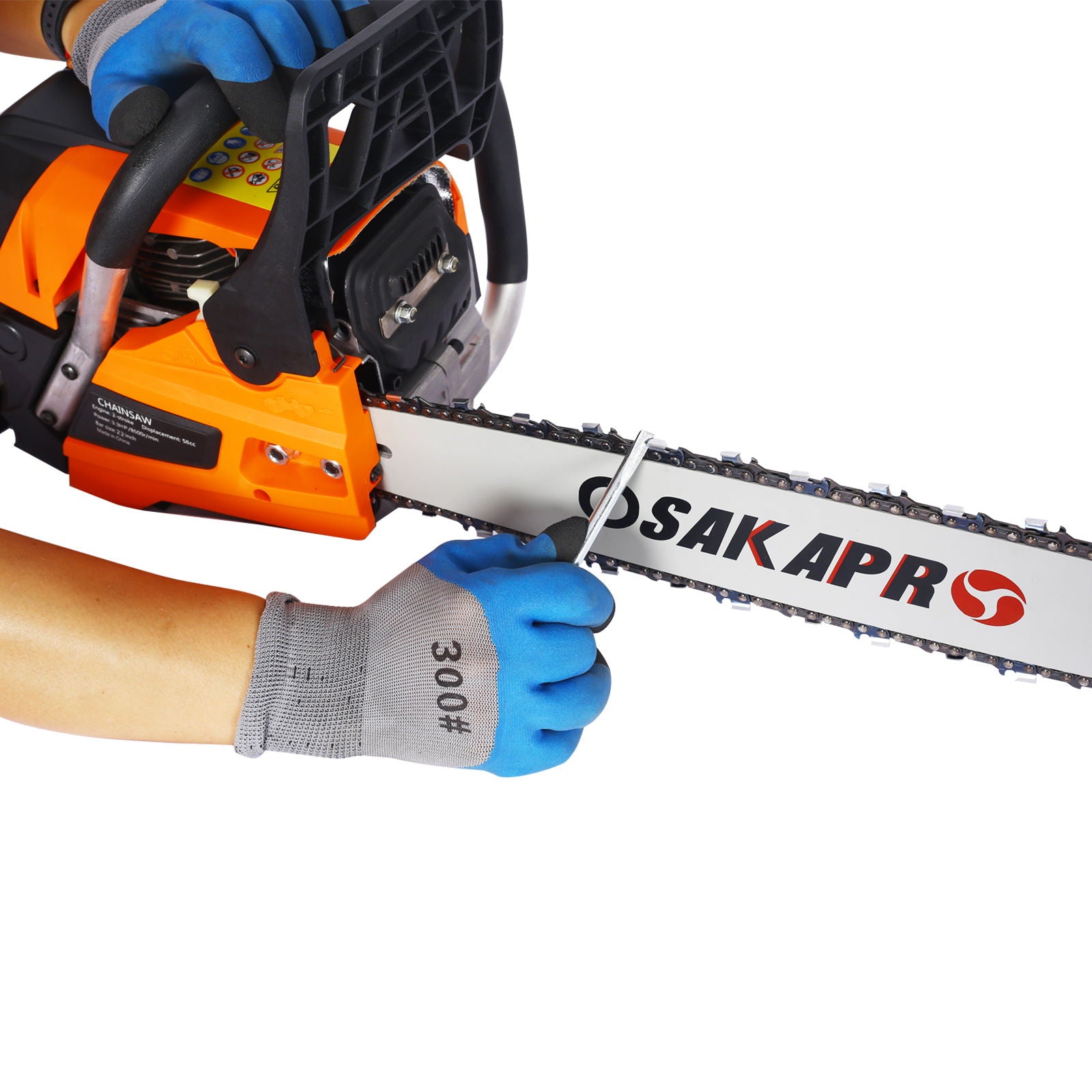 High Performance 22" 58Cc Gasoline Chainsaw For Trees And Wood Cutting Epa Compliant - Orange
