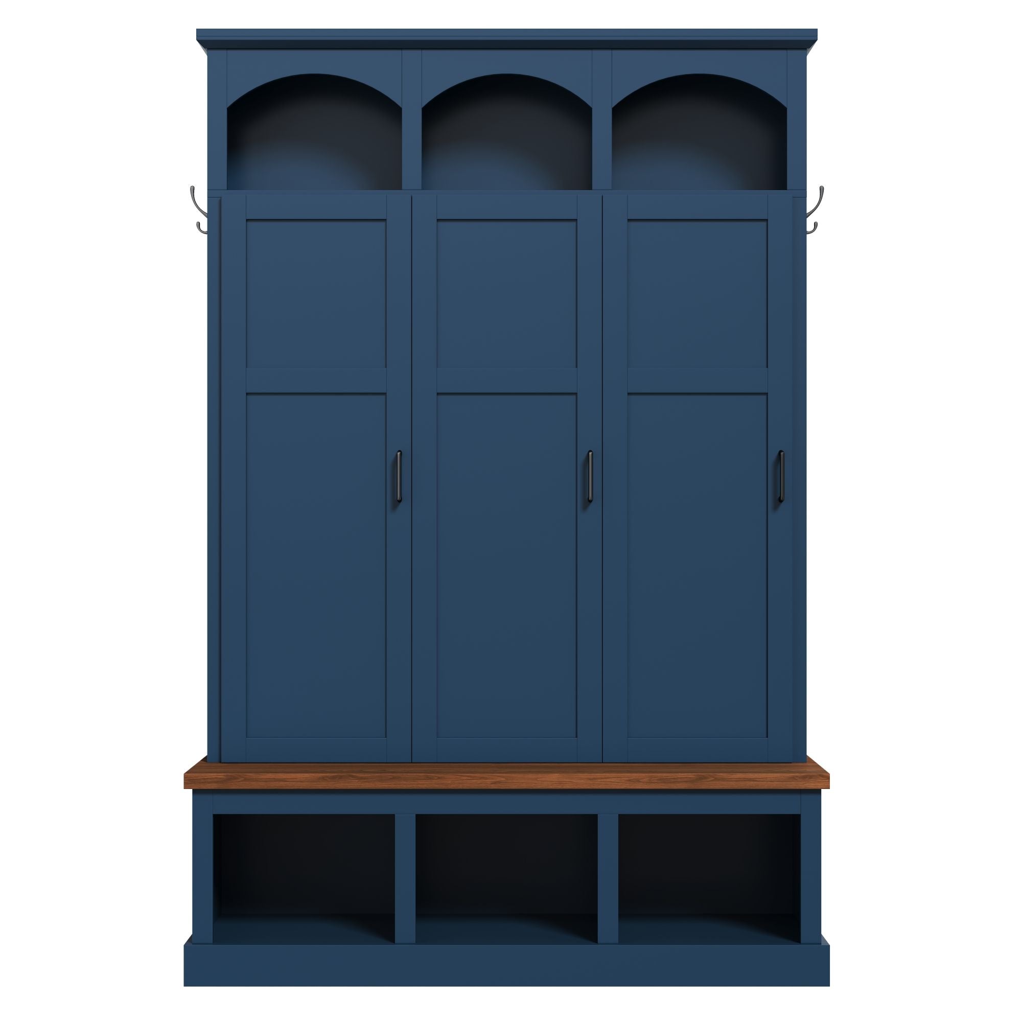 Classic Arched Design Hall Tree With 3 Hidden Storage