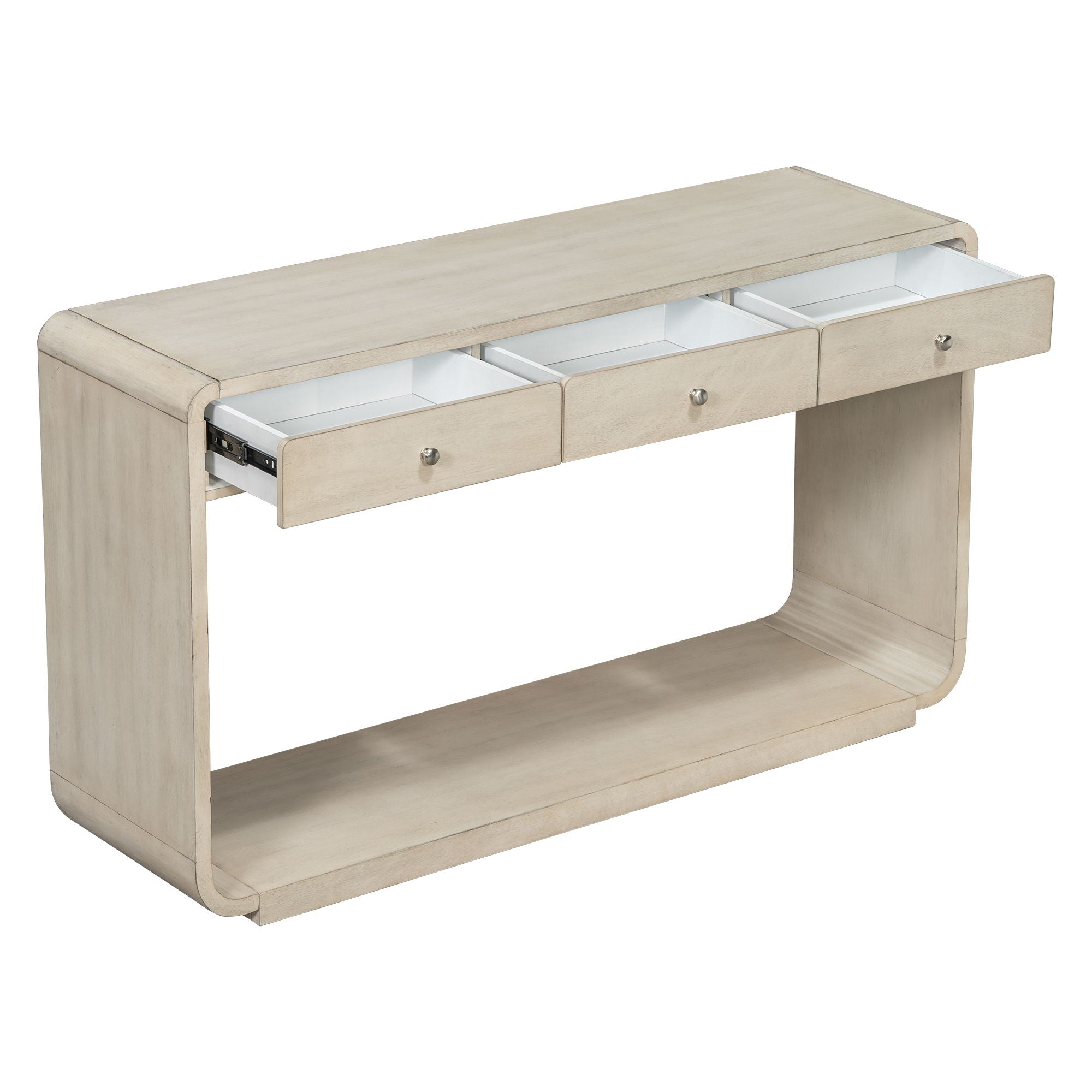 onsole Table With 3 Drawers And Display Shelf
