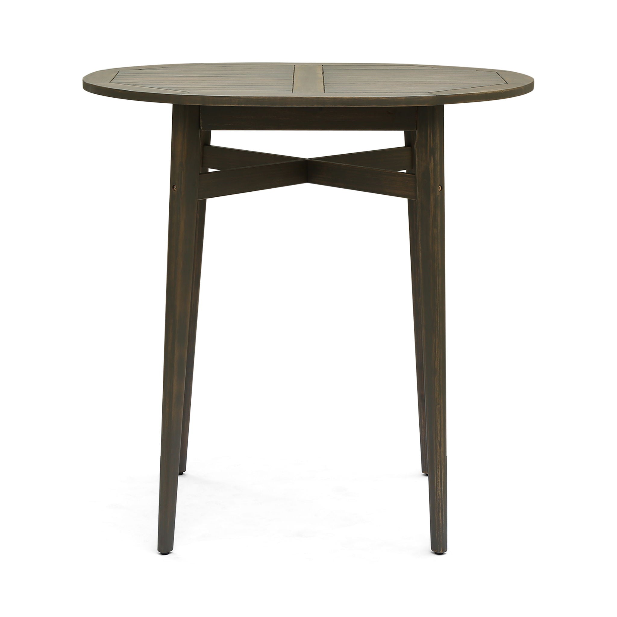 Outdoor Acacia Wood Bar Table With Slat Top
