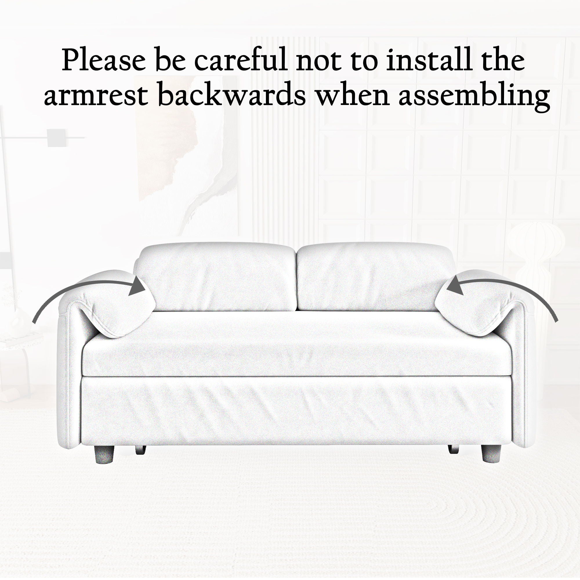 Sofa, Dual Purpose Lounge With Retractable Queen Size Bed