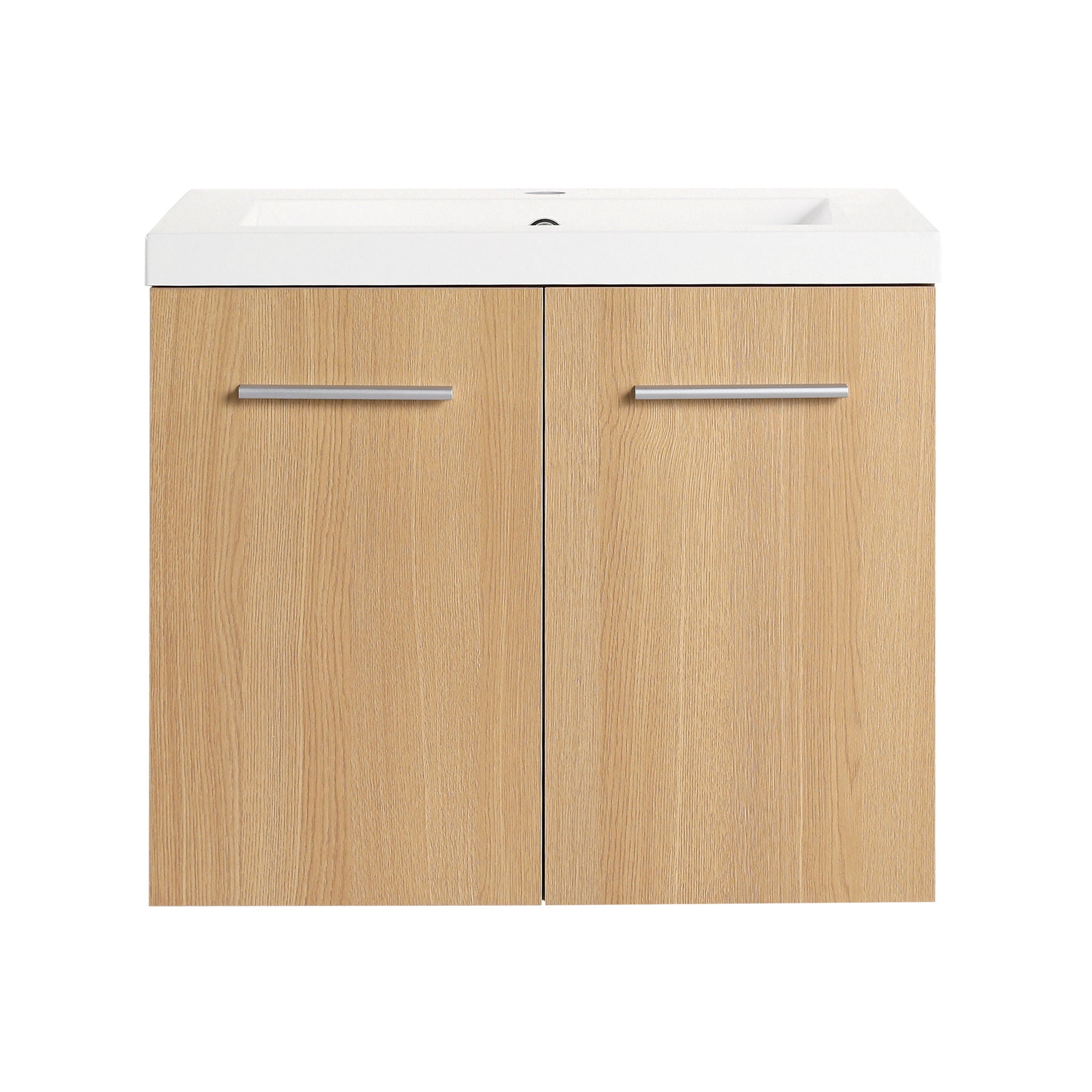 Floating Bathroom Vanity With Sink, Wall Mounted Double Door Storage