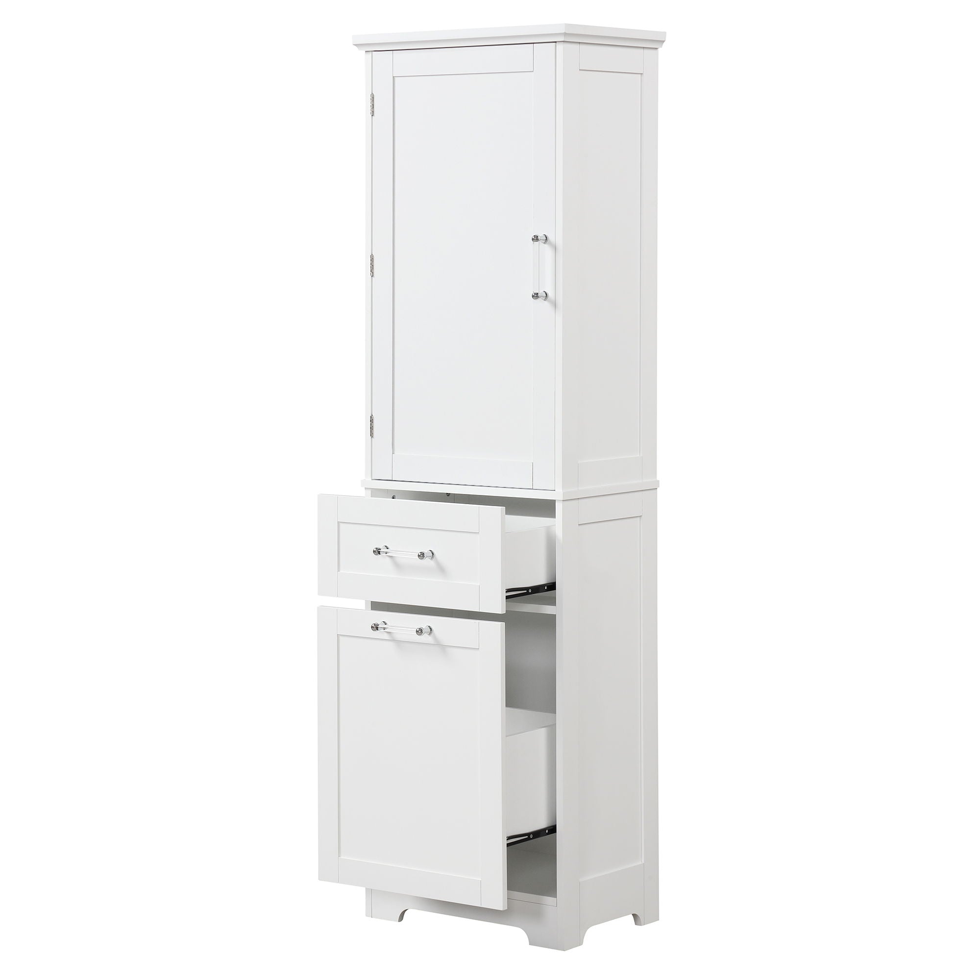 Tall Freestanding Bathroom Storage Cabinet With Adjustable Shelf And 2 Drawers