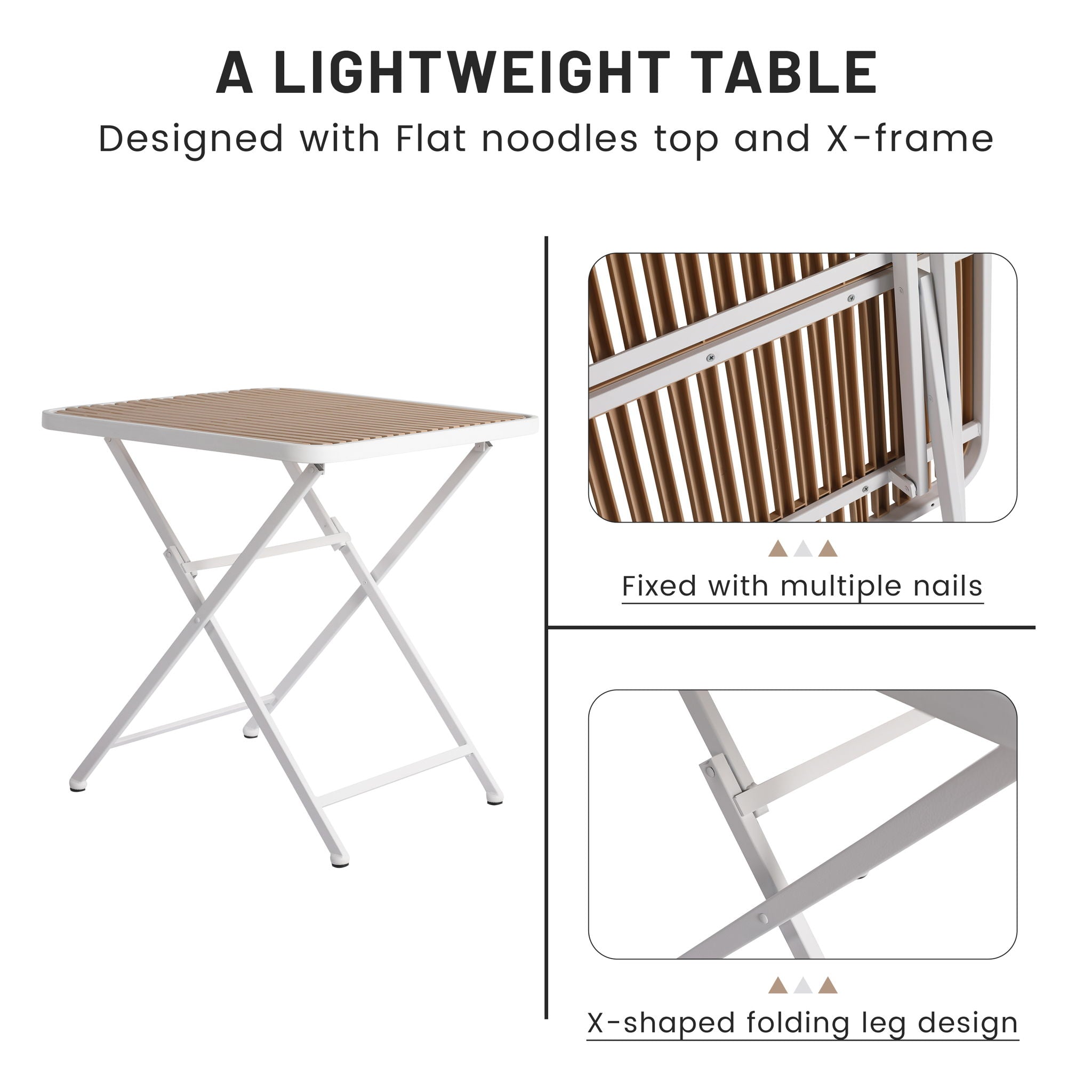 4 Piece Set Of Color Block Designed Single Chairs With Folding Square Table - Grain Yellow / Haze Green / Khaki / Tropical Orange / White
