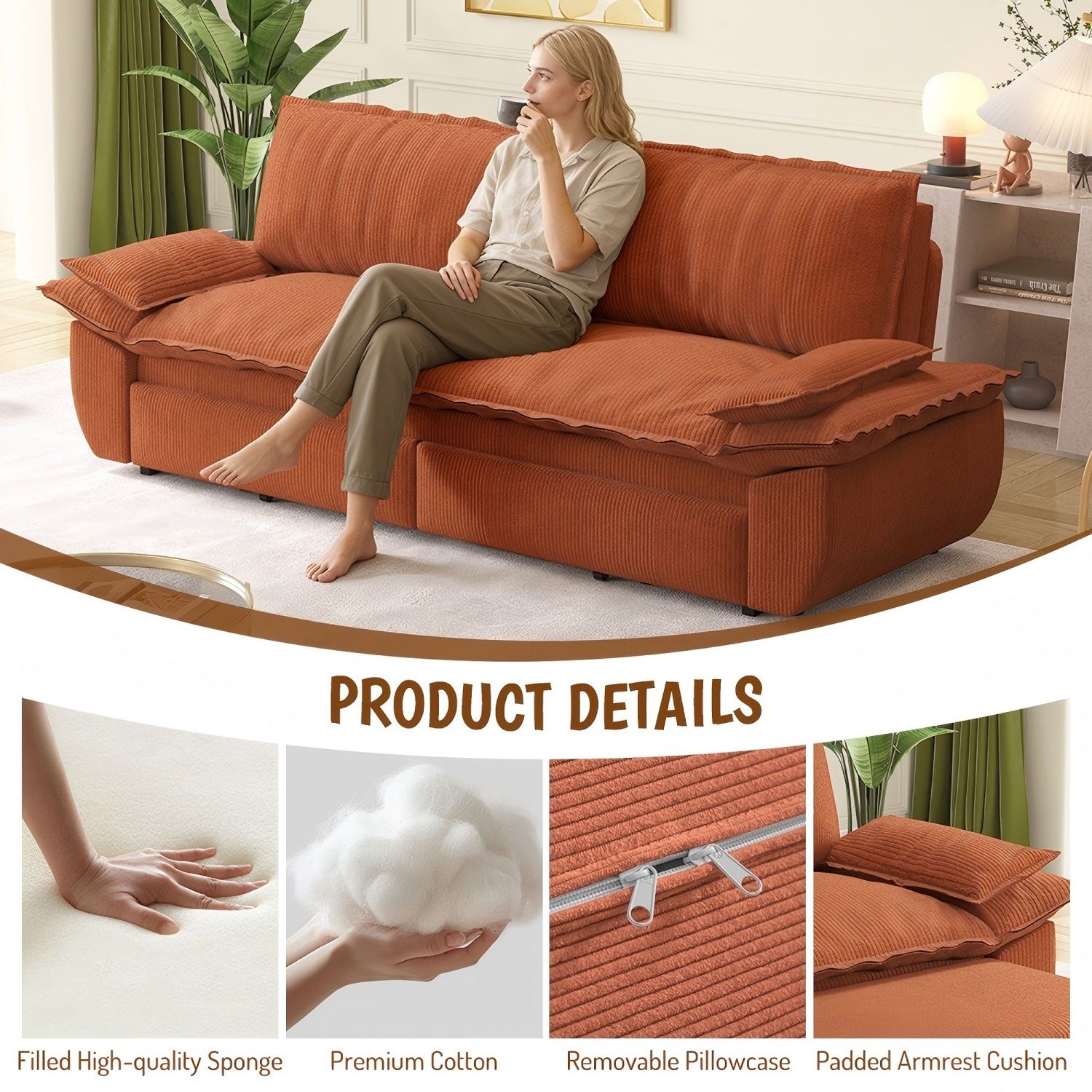 Queen Pull Out Bed, 3 In 1 Convertible Sleeper Sofa