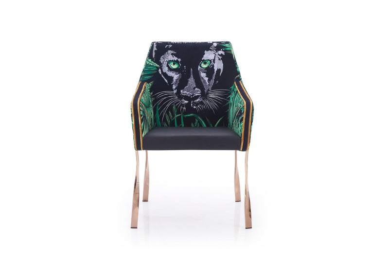 Modrest Fierce - Black & Rosgold Panther Dining Chair