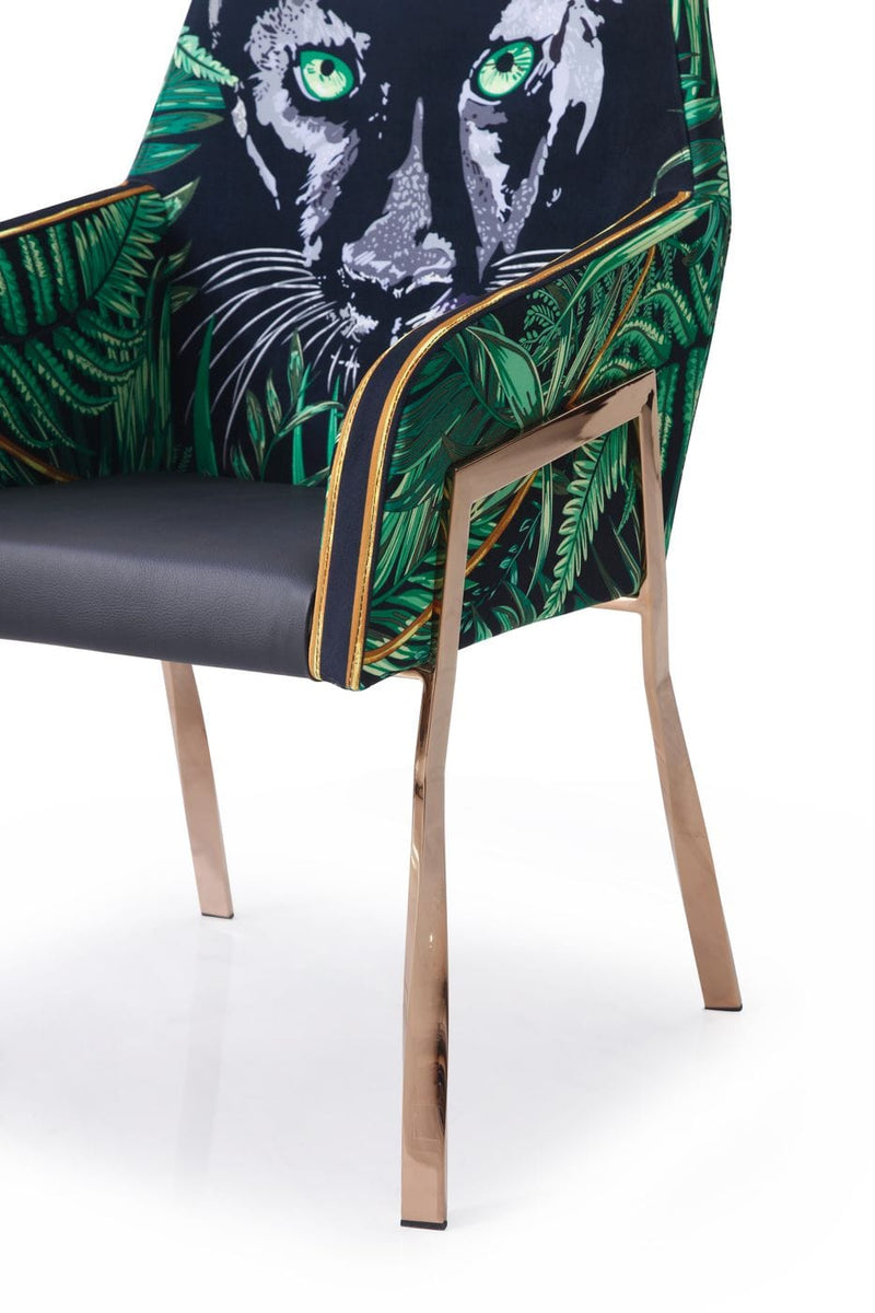 Modrest Fierce - Black & Rosgold Panther Dining Chair