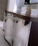 Waves Collection Modern Glass w/Chrome Stainless Steel Dining Table