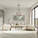 Modrest Fleury - Contemporary Cream Fabric and Walnut Sofa