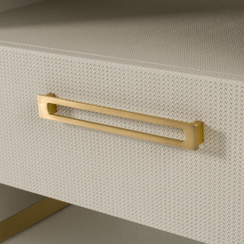 Modrest Florence - Modern Beige Leatherette + Gold Nightstand